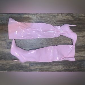 Pink Fashion Nova Thigh High Boots